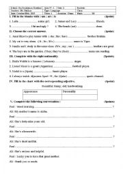 English Worksheet: Another quiz of common core Moroccan students.
