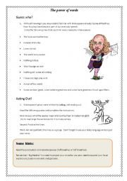 English Worksheet: Introduction to Shakespeare