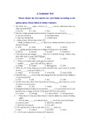 English Worksheet:  A Grammar Test