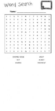 English Worksheet: halloween word search