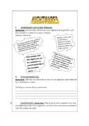 English Worksheet: CONVERSATION - NIGHTMARES