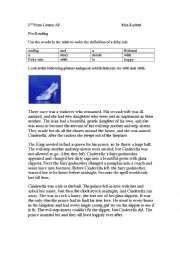 English Worksheet: A2 Fairy Tale Shoes of Cindrella