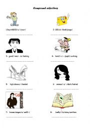 English Worksheet: compound adjectives