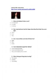 English Worksheet: Listening Michael Jackson interview