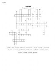 Energy (types and sources) crossword