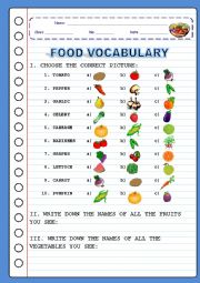 FOOD - Vocabulary - Multiple Choice - Pt.2