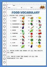 FOOD - Vocabulary - Multiple Choice - Pt.3