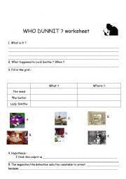 English Worksheet: Who dunnit