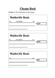English Worksheet: Check-book activity