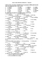 English Worksheet: test for gifted students grade 7