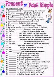 English Worksheet: Present or Past Simple