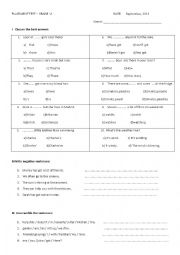 English Worksheet: Placement test - grade 5