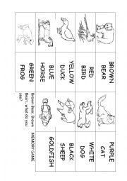 English Worksheet: Brown bear, brown bear MEMORY GAME