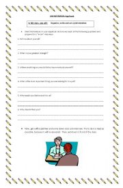 English Worksheet: Role Play: job interview