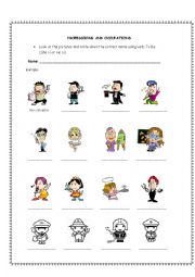 English Worksheet: Professions and occupations