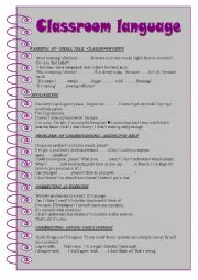 English Worksheet: Classroom language