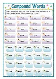 English Worksheet: Compound Words