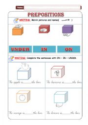 English Worksheet: Prepositions of place