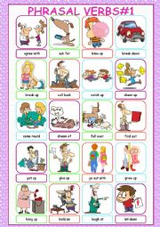 English Worksheet: Phrasal Verbs Picture Dictionary#1