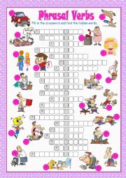 English Worksheet: Phrasal Verbs Crossword Puzzle