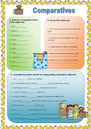 English Worksheet: Comparatives practice