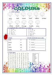 English Worksheet: Colours