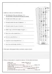 English Worksheet: Ordinal Numbers