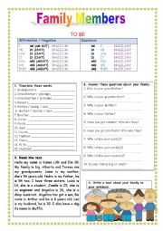 English Worksheet: Family Members