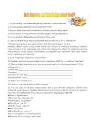 English Worksheet: Food Conversation