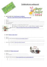 English Worksheet: British celebrations webquest