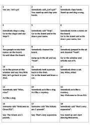 English Worksheet: Chain reaction/ reading comprehension game