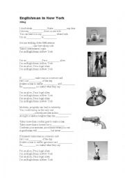 English Worksheet: Englishman in New York Song Lesson