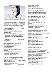 English Worksheet: ROAR - KATY PERRY