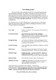 English Worksheet: Advertising Project