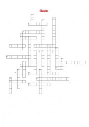 English Worksheet: character crossword