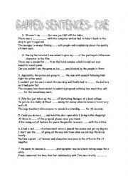 English Worksheet: CAE gapped sentences