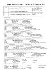 English Worksheet: conditional sentences