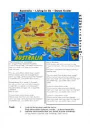 English Worksheet: Australia Mindmap
