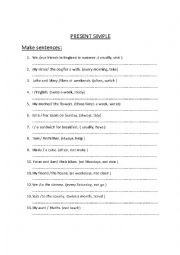 English Worksheet: PRESENT SIMPLE