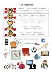 English Worksheet: Likes and dislikes