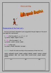 English Worksheet: pronunciation of the final ( ed )