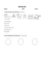 Physical Descriptions Test (kids)