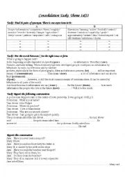 English Worksheet: revision