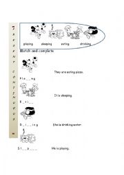 English Worksheet: present continuous