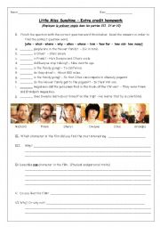 English Worksheet: The Little Miss Sunshine