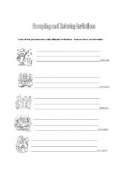English Worksheet: Accepting and Refusing Invitations