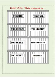 English Worksheet: Dear Zoo Flap Activity