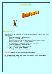 English Worksheet: silent letters 