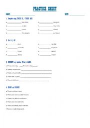 English Worksheet: Practice sheet There is/are