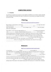 English Worksheet: Listening activity on new computing words